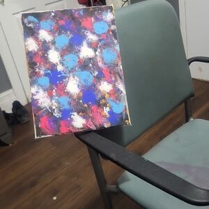 Vibrant Blue and Pink Abstract Canvas Art